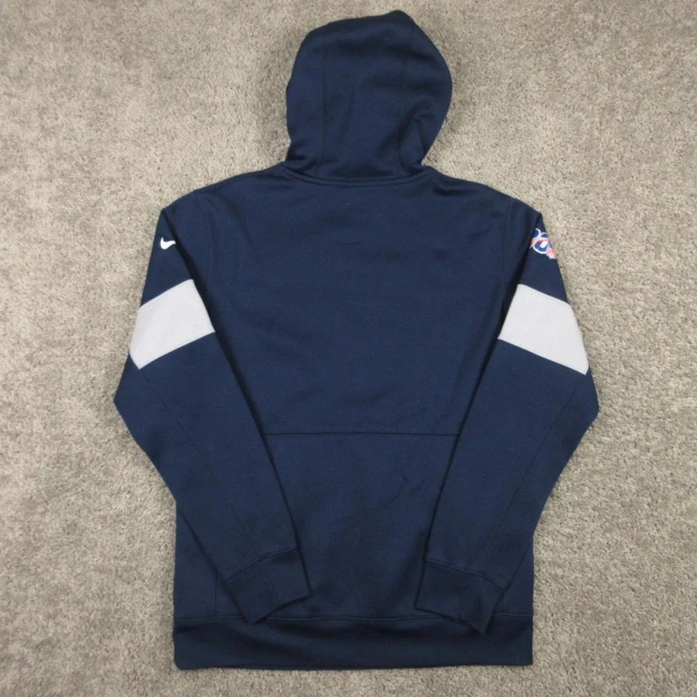 Dallas Cowboys Sweater Mens Medium Blue Hoodie Sweatshirt NFL 100 On Field Nike